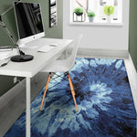 Blue And Black Tie Dye Print Area Rug