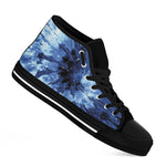 Blue And Black Tie Dye Print Black High Top Shoes