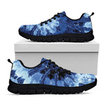 Blue And Black Tie Dye Print Black Sneakers