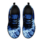 Blue And Black Tie Dye Print Black Sneakers
