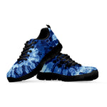 Blue And Black Tie Dye Print Black Sneakers
