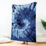 Blue And Black Tie Dye Print Blanket