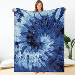 Blue And Black Tie Dye Print Blanket