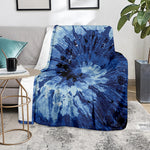 Blue And Black Tie Dye Print Blanket