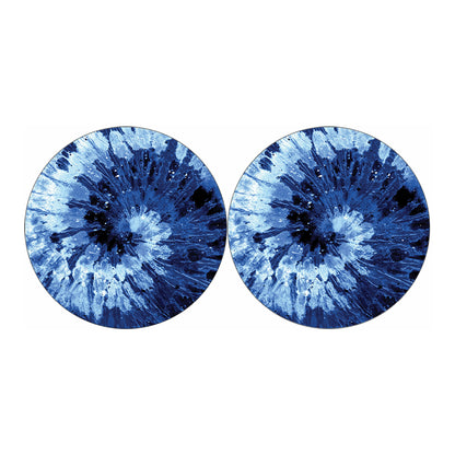 Blue And Black Tie Dye Print Car Coasters