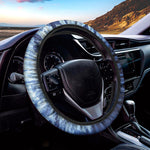 Blue And Black Tie Dye Print Car Steering Wheel Cover