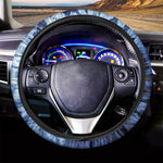 Blue And Black Tie Dye Print Car Steering Wheel Cover