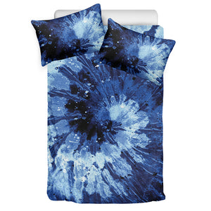 Blue And Black Tie Dye Print Duvet Cover Bedding Set