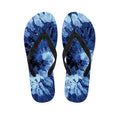 Blue And Black Tie Dye Print Flip Flops