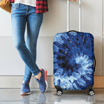 Blue And Black Tie Dye Print Luggage Cover