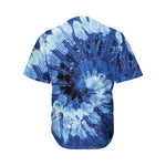 Blue And Black Tie Dye Print Men's Baseball Jersey