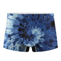 Blue And Black Tie Dye Print Men's Boxer Briefs