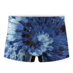 Blue And Black Tie Dye Print Men's Boxer Briefs