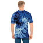 Blue And Black Tie Dye Print Men's T-Shirt