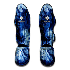 Blue And Black Tie Dye Print Muay Thai Shin Guard