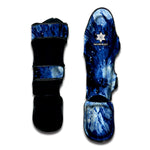 Blue And Black Tie Dye Print Muay Thai Shin Guard