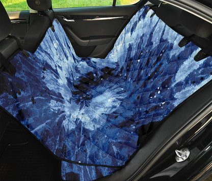Blue And Black Tie Dye Print Pet Car Back Seat Cover