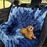 Blue And Black Tie Dye Print Pet Car Back Seat Cover