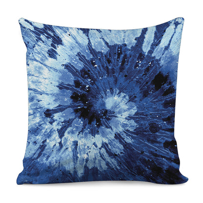 Blue And Black Tie Dye Print Pillow Cover