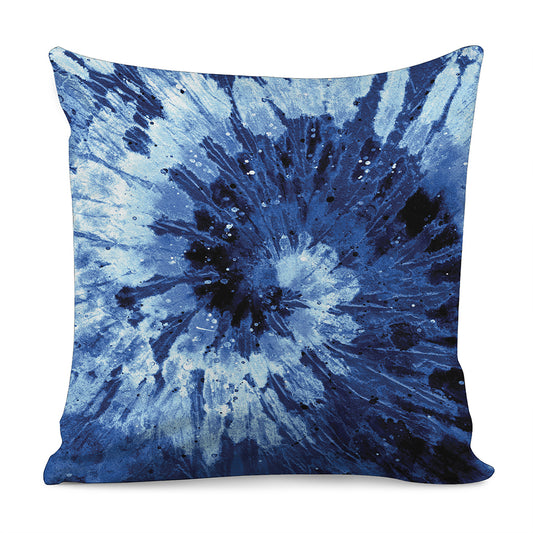 Blue And Black Tie Dye Print Pillow Cover