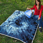 Blue And Black Tie Dye Print Quilt