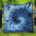 Blue And Black Tie Dye Print Quilt