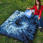 Blue And Black Tie Dye Print Quilt