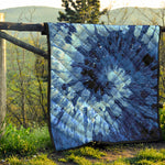 Blue And Black Tie Dye Print Quilt