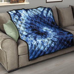 Blue And Black Tie Dye Print Quilt