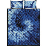 Blue And Black Tie Dye Print Quilt Bed Set