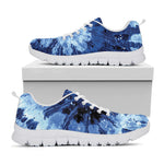 Blue And Black Tie Dye Print White Sneakers