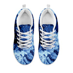 Blue And Black Tie Dye Print White Sneakers