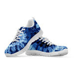 Blue And Black Tie Dye Print White Sneakers