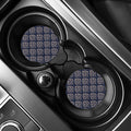 Blue And Brown Damask Pattern Print Car Coasters