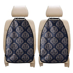 Blue And Brown Damask Pattern Print Car Seat Organizers