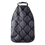 Blue And Brown Damask Pattern Print Car Seat Organizers