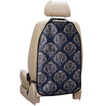 Blue And Brown Damask Pattern Print Car Seat Organizers