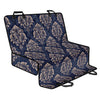 Blue And Brown Damask Pattern Print Pet Car Back Seat Cover