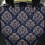 Blue And Brown Damask Pattern Print Pet Car Back Seat Cover