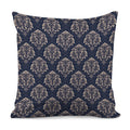 Blue And Brown Damask Pattern Print Pillow Cover