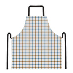 Blue And Brown Tattersall Pattern Print Apron