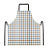 Blue And Brown Tattersall Pattern Print Apron