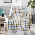 Blue And Brown Tattersall Pattern Print Blanket