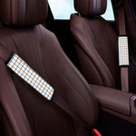 Blue And Brown Tattersall Pattern Print Car Seat Belt Covers