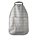 Blue And Brown Tattersall Pattern Print Car Seat Organizers