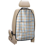 Blue And Brown Tattersall Pattern Print Car Seat Organizers