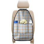 Blue And Brown Tattersall Pattern Print Car Seat Organizers