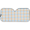 Blue And Brown Tattersall Pattern Print Car Sun Shade
