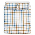 Blue And Brown Tattersall Pattern Print Duvet Cover Bedding Set