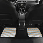 Blue And Brown Tattersall Pattern Print Front and Back Car Floor Mats